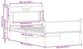 ΠΛΑΙΣΙΟ ΚΡΕΒΑΤΙΟΥ ΧΩΡ. ΣΤΡΩΜΑ SONOMA ΔΡΥΣ 100X190 ΕΚ ΕΠ. ΞΥΛΟ 4106974