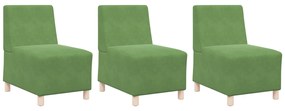 vidaXL Καναπέδες 3 pcs Ανοιχτό πράσινο 55 x 74 x 82 εκ. Βελούδο