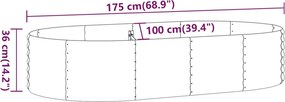 vidaXL Ζαρντινιέρα Ασημί 175x100x36 εκ. Γαλβανισμένος χάλυβας