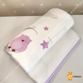 Κουβέρτα πικέ Αγκαλιάς Dreamy Owl - Lilac 108102005