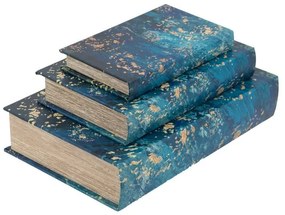 Artekko Ocean Διακοσμητικά Βιβλία/Κουτιά MDF/Τεχνόδερμα Μπλε/Χρυσό (33x21.6x7.1)cm Σετ/3 Artekko 82328