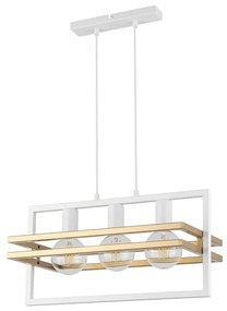 Φωτιστικό Οροφής-Ράγα Merci 3 32393 26x52x80cm 3xE27 60W White-Gold Sigma Lighting