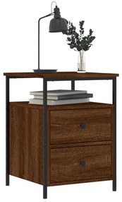 vidaXL Κομοδίνα 2 τεμ. Καφέ Δρυς 44 x 45 x 60 εκ. από Επεξεργ. Ξύλο