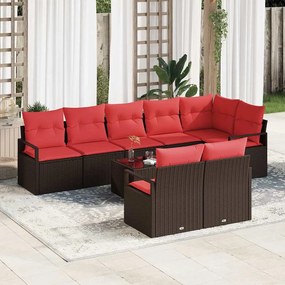 vidaXL Σετ Καναπέ 9 pcs Καφέ συνθετικό ρατάν