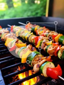 Σετ των 2 Intra Συλλεκτικό Ξύλινο Παζλ Plywood 4mm - Ψητά κεμπάπ σε σχάρα μπάρμπεκιου Σε Ξύλινο Κουτί - Διαστάσεις: 10x10 cm – 25 κομμάτια