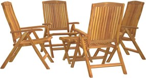 vidaXL Σαλόνι Κήπου Σετ 5 Τεμαχίων από Μασίφ Ξύλο Teak