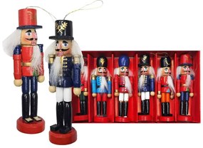 Σετ Καρυοθραύστες 6τμχ Ξύλινοι Κρεμαστοί 12,5εκ. Xmas fest 93-3589