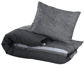 vidaXL Σετ Παπλωματοθήκης Σκούρο Γκρι 140x200 εκ. Βαμβακερό