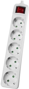 POWERTECH πολύπριζο PT-886, 5x schuko, 16A, χωρίς καλώδιο, λευκό