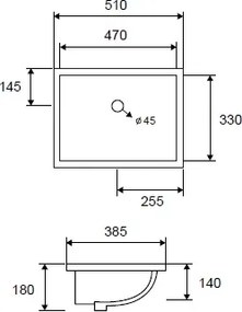 Karag LT 6008 - Ένθετος νιπτήρας 52x42