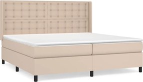 vidaXL Κρεβάτι Boxspring με Στρώμα Καπουτσίνο 200x200εκ.από Συνθ.Δέρμα