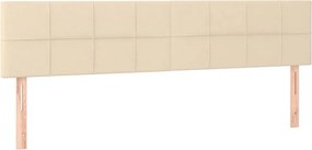 VidaXL Οθωμανικό Κρεβάτι με Στρώματα Κρέμα 160x200cm Ύφασμα