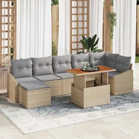 vidaXL Σετ Καναπέ Κήπου 8 pcs Μπεζ και Γκρι