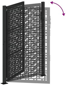 vidaXL Πόρτα Κήπου Μαύρη 100x150 εκ. με Σταυρό από Ατσάλι