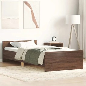 vidaXL Πλαίσιο Κρεβατιού Χωρ. Στρώμα Καφέ Δρυς 75x190εκ Επεξ. Ξύλο