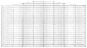 Συρματοκιβώτια Τοξωτά 5 τεμ. 400x50x200/220 εκ. Γαλβαν. Ατσάλι - Ασήμι