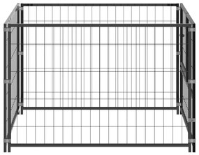Σπιτάκι Σκύλου Μαύρο 100 x 100 x 70 εκ. Ατσάλινο - Μαύρο