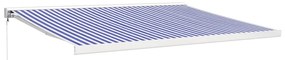 Τέντα Πτυσσόμενη Μπλε και Λευκή 4 x 3 μ. Ύφασμα και Αλουμίνιο - Πολύχρωμο