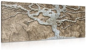 Αφηρημένη εικόνα δέντρο σε ξύλο σε μπέζ σχέδιο - 100x50
