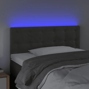 Κεφαλάρι Κρεβατιού LED Σκούρο Γκρι 90x5x78/88 εκ. Βελούδινο 3122083
