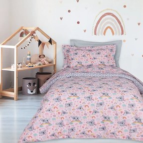 Σεντόνια Παιδικά 4934 (Σετ 3τμχ) Pink-Grey Das Home Μονό 170x260cm 100% Βαμβάκι
