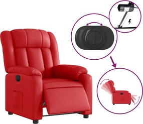 vidaXL Πολυθρόνα Ανακλινόμενη Ηλεκτρική Κόκκινη από Συνθετικό Δέρμα