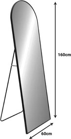 Καθρέπτης Lorens I pakoworld μαύρο αλουμίνιο 60x40x160εκ
