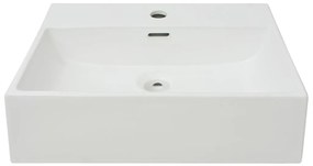vidaXL Νιπτήρας με Οπή Βρύσης Λευκός 51,5 x 38,5 x 15 εκ. Κεραμικός