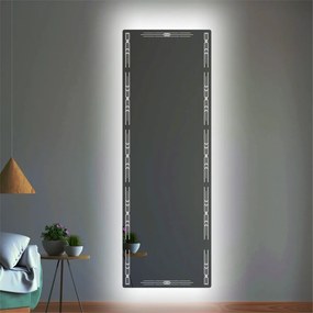 Stewehome Καθρέφτης Ολόσωμος με LED &amp;amp; Λέιζερ Σχέδιο 43x125x125 cm