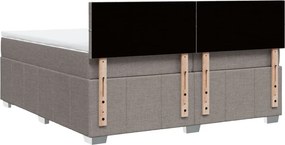 vidaXL Κρεβάτι Boxspring με Στρώμα Taupe 200x200 εκ. Υφασμάτινο