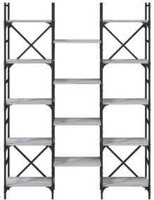 vidaXL Βιβλιοθήκη Γκρι Sonoma 127,5x28,5x172,5 εκ. Επεξεργασμένο Ξύλο