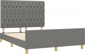 vidaXL Σκελετός Κρεβατιού Χωρίς Στρώμα Γκρι 140x200 εκ.Υφασμάτινο