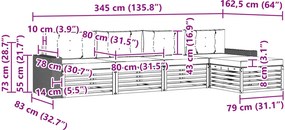 vidaXL Σειρά Καναπέ Εξωτερικού 5 pcs Φυσικό και Κρέμα Πολυεστέρας