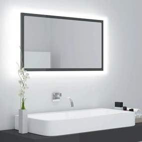 Καθρέφτης Μπάνιου με LED Γυαλ. Γκρι 80x8,5x37 εκ. Ακρυλικός