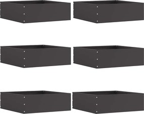 vidaXL Περίγραμμα γκαζόν 6 pcs Μαύρο 40 x 40 x 13 cm Ατσάλι