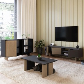 Σύνθετο Σαλονιού Θερμό Δρυς / Ανθρακί NUCU 150x30x45