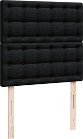 vidaXL Κρεβάτι Boxspring με Στρώμα Μαύρο 90x190 εκ.Υφασμάτινο