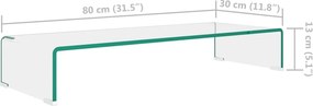 vidaXL Βάση Τηλεόρασης/Οθόνης Διάφανη 80 x 30 x 13 εκ. Γυάλινη