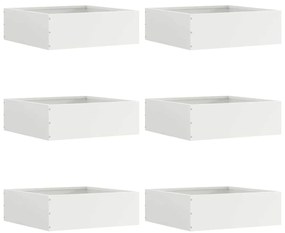 vidaXL Περίγραμμα γκαζόν 6 pcs Λευκό 40 x 40 x 13 cm Ατσάλι