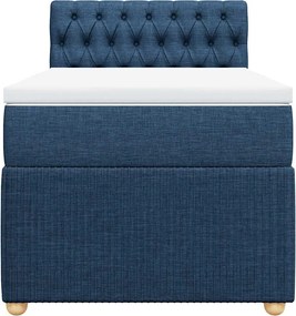 vidaXL Κρεβάτι Boxspring με Στρώμα Μπλε 80x200 εκ. Υφασμάτινο
