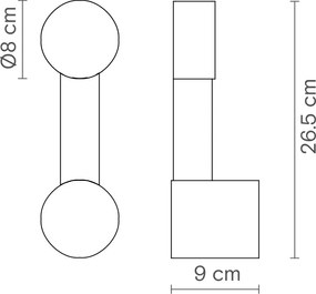 Απλίκα Τοίχου Rigoberta Wall Direct Mono G9 Χρυσό με Αλάβαστρο