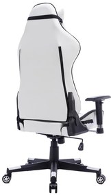 Καρέκλα γραφείου gaming Mazol pu μαύρο-λευκό 66x56x135εκ 66x56x135 εκ.