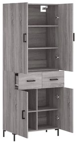 vidaXL Ντουλάπι Γκρι Sonoma 69,5 x 34 x 180 εκ. Επεξεργασμένο Ξύλο