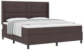 vidaXL βίδαXL Κρεβάτι Box Spring με Στρώμα Σκούρο καφέ 180x200 εκ. Υφασμάτινο