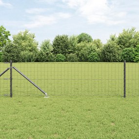 vidaXL Euro Fence με 13 Γάντζους 0.6x25 μ Γαλβανισμένο Χάλυβα Γκρι