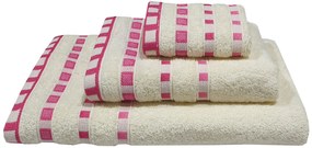 Πετσέτα Βαμβακερή Ζακάρ Χεριών 30x50εκ. Cream-Coral Komvos Home 7000011-12