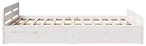 vidaXL Σκελετός Κρεβ. Χωρίς Στρώμα Λευκό 150x200 εκ Μασίφ Πεύκο