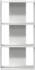 vidaXL Βιβλιοθήκη 3 επιπέδων Λευκό 60x30x120 cm Ξύλινη κατασκευή