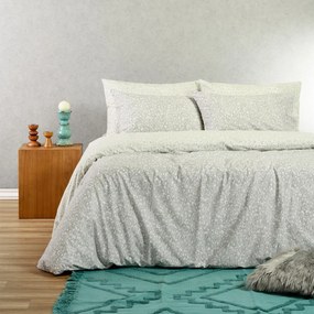 Σετ Σεντόνια Polycotton King 260x270εκ. Leo Aqua-Grey Casual Line Melinen 20005327