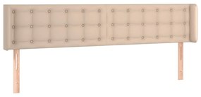 Κεφαλάρι Κρεβατιού LED Καπουτσίνο 163x16x78/88εκ. Συνθετ. Δέρμα - Καφέ
